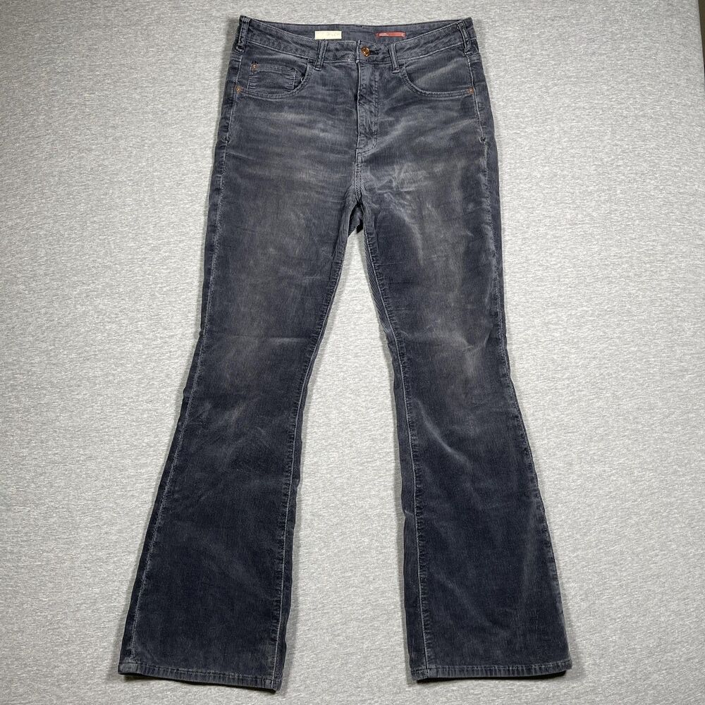 Pilcro Pants Womens 30 Gray Corduroy Flared Zip Front Icon